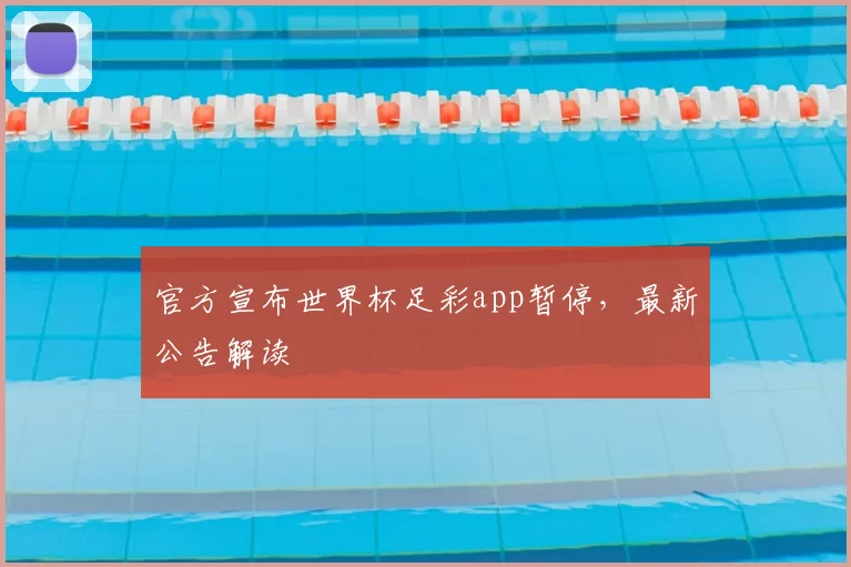 官方宣布世界杯足彩app暂停，最新公告解读