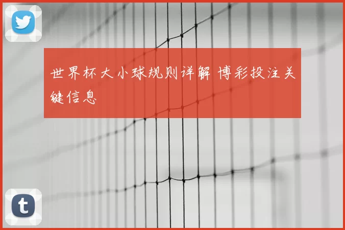 世界杯大小球规则详解 博彩投注关键信息